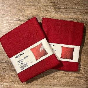 Two IKEA Ursula Pillow Cases in Red
